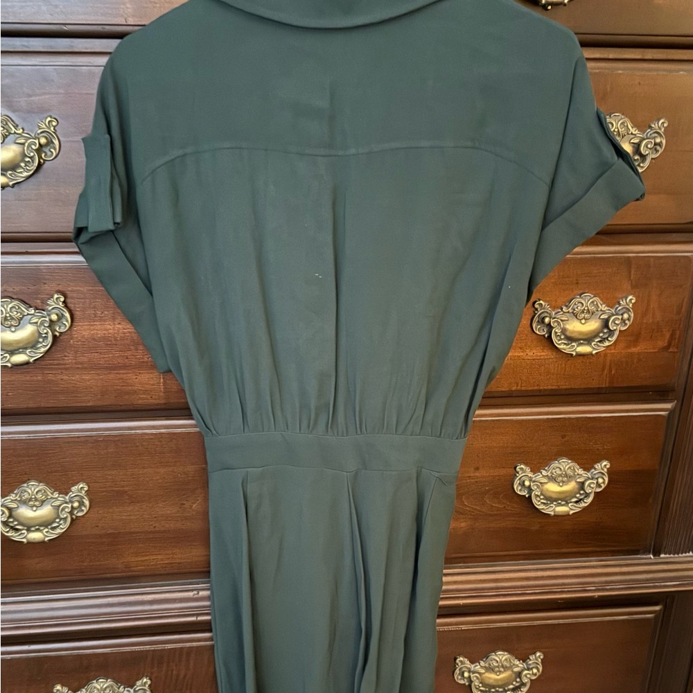 She + Sky Forest Green Button-Up romper - Picture 2 of 3